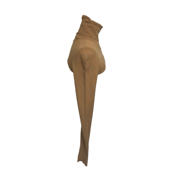 Yummy Sweater Co. Camel Color‎ Turtleneck Knit Shrug XS - Picture 3 of 9